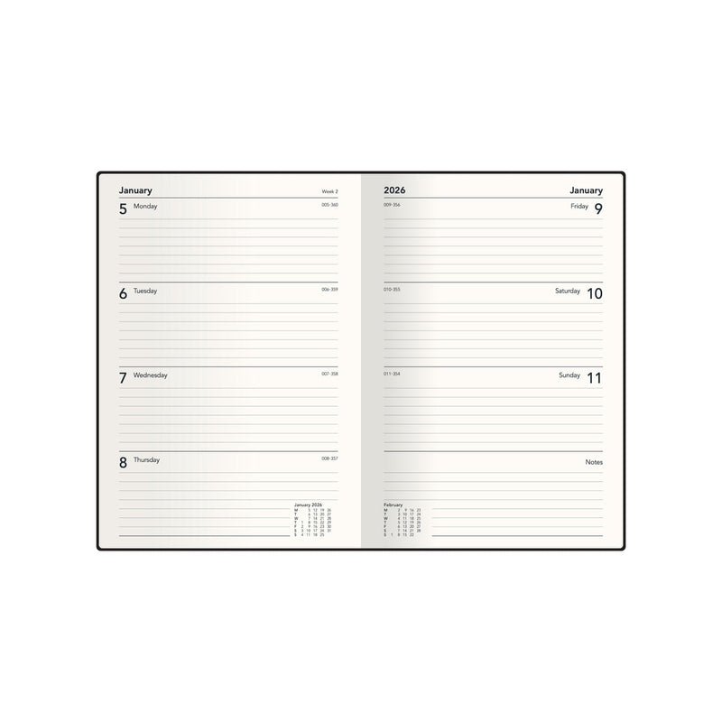 Ben Wookcock Positive - A5  Week-To-View - Diary - 2026 Calendar Year Planner