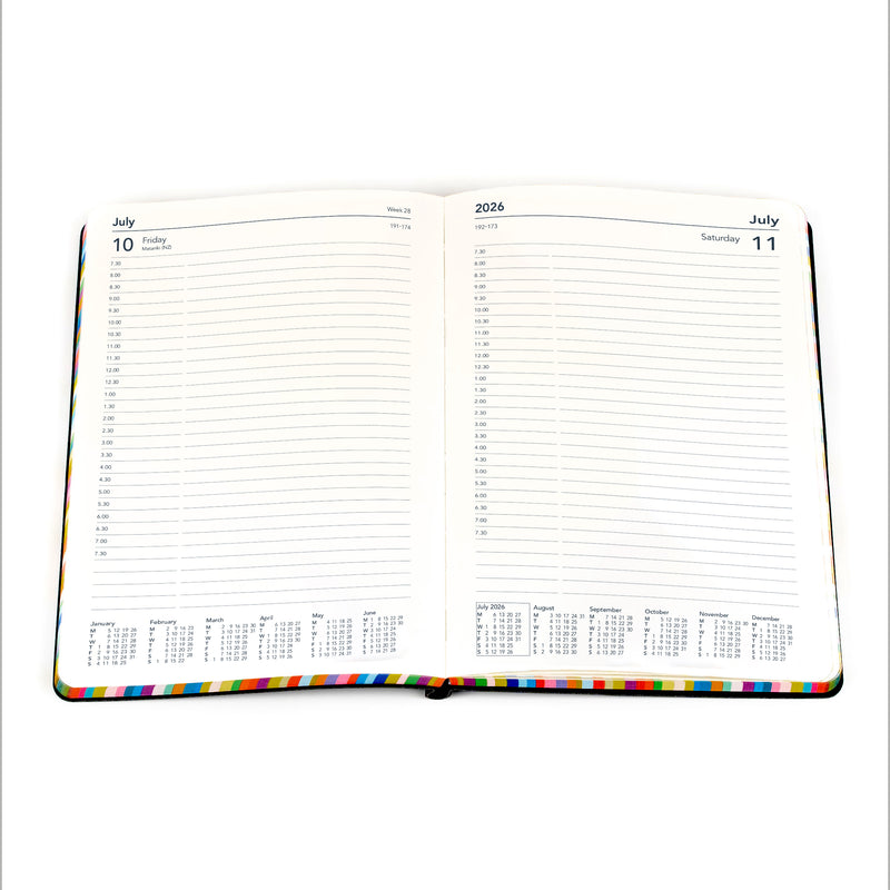 Edge Rainbow - A5 Day-To-Page Diary - 2026 Calendar Year Planner