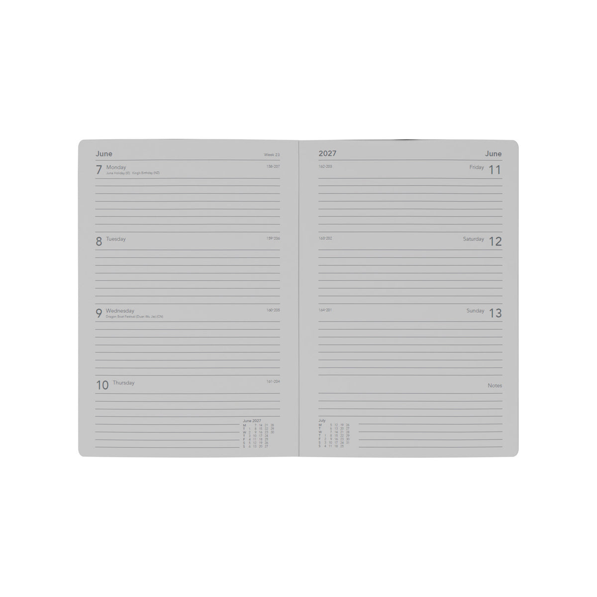 2027 Calendar Year Planner - 12 Month A5 Week-to-View Diary - Hard Cover - Dogs - Collins Debden Maru Range (MR153.DG-27)