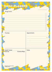 Collins Edge Camo -  Daily Planner Pad A5 Daily - Yellow