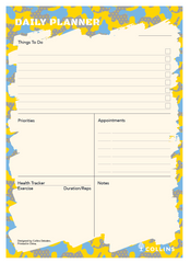 Collins Edge Camo -  Daily Planner Pad A5 Daily - Yellow